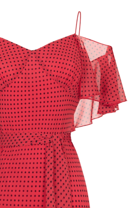 Платье "Виолетта" красное, черный горох