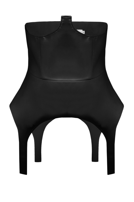 Пояс-корсет "Эвет" черный, эко-кожа, матовый