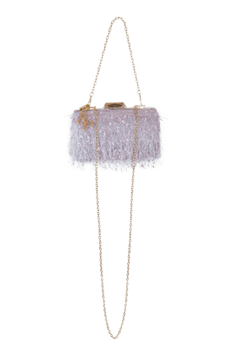 Сумка - клатч "Бахрома" пепельно-розовый