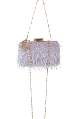 Сумка - клатч "Бахрома" пепельно-розовый