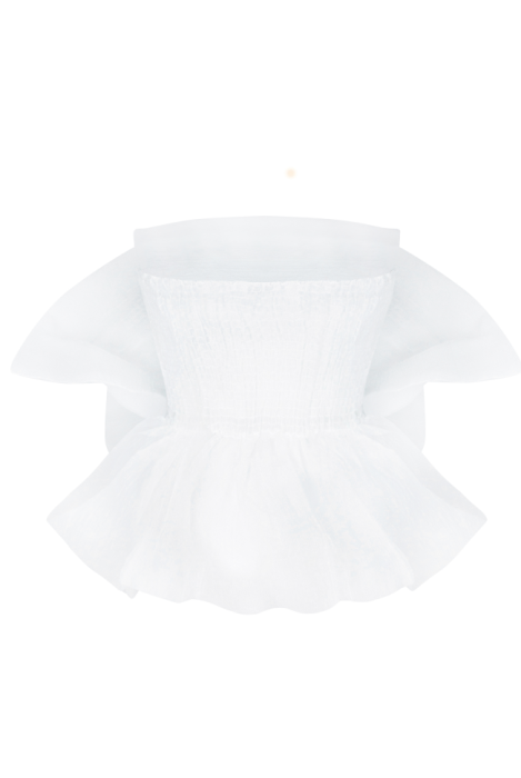 Топ-корсет "Дэй" белый, крупный воздушный бант 