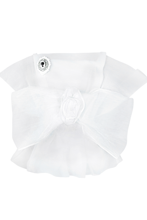 Топ-корсет "Дэй" белый, крупный воздушный бант 