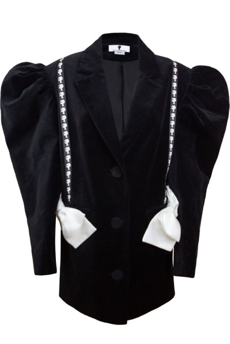Пиджак - жакет "Дениэлс" черный, бархат