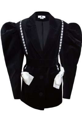 Пиджак - жакет "Дениэлс" черный, бархат