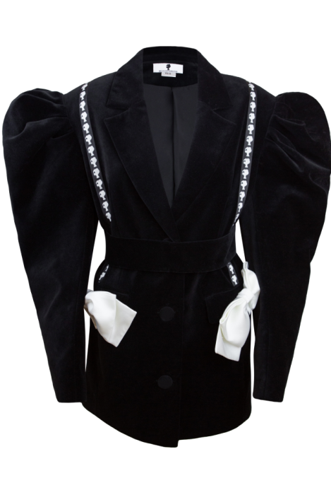 Пиджак - жакет "Дениэлс" черный, бархат
