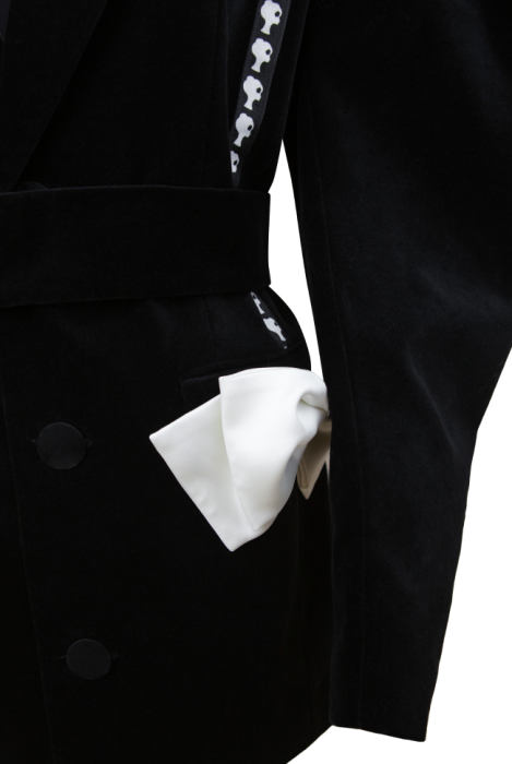 Пиджак - жакет "Дениэлс" черный, бархат