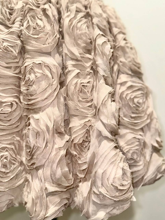 Корсетное Платье "Андрэ", Мини, Пышное, Объемные розы, Нюдовое