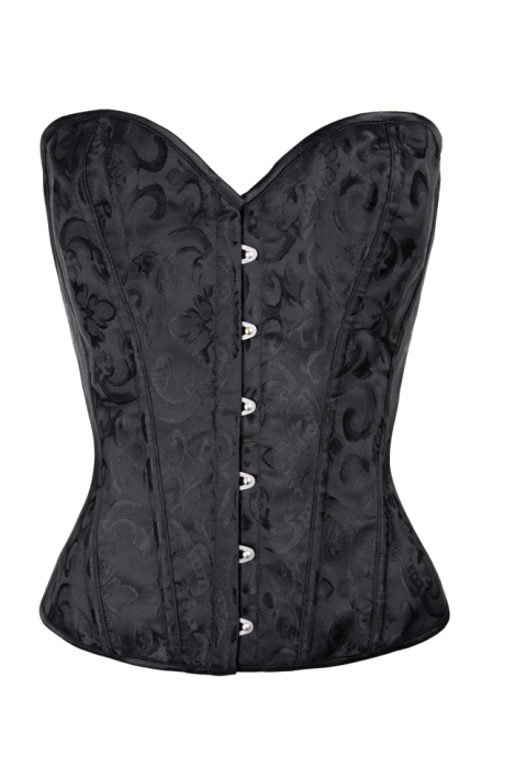 Корсет - пояс черный, высокий, жаккард (узор), на завязках