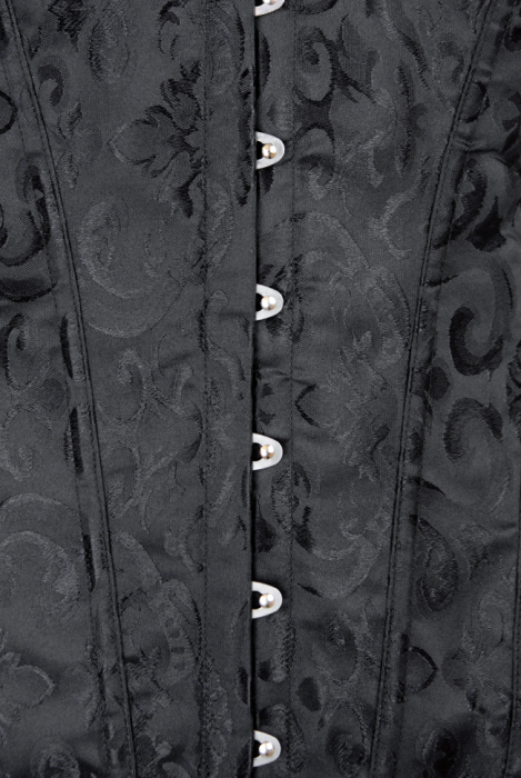 Корсет - пояс черный, высокий, жаккард (узор), на завязках