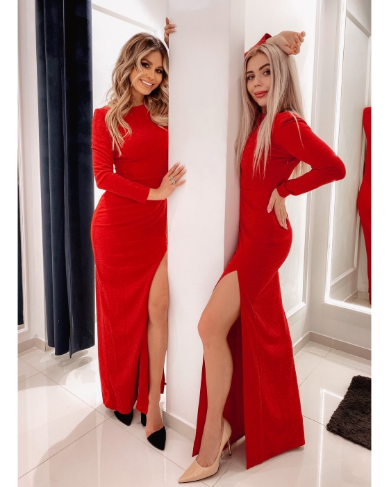 Платье "Джипси" красное, трикотаж с люрексом