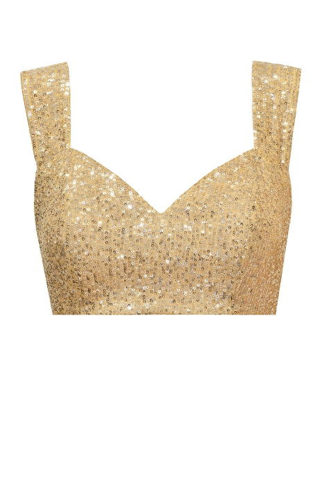 Костюм "Розмари" золотистый, пайетки + чокер роза