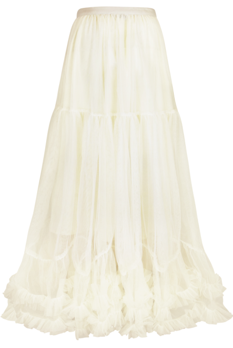 Юбка "Милена" молочная, с рюшами, фатин, макси