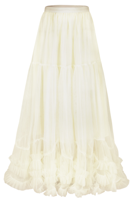 Юбка "Милена" молочная, с рюшами, фатин, макси