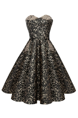 Платье "Фрейя" черное, жаккард звезды