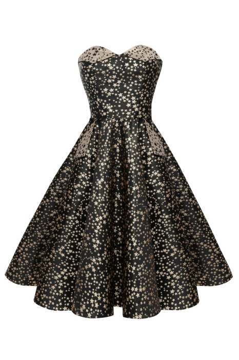 Платье "Фрейя" черное, жаккард звезды