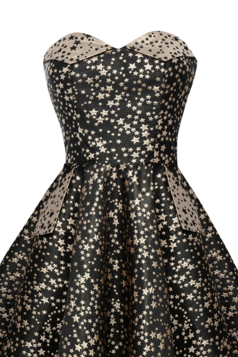 Платье "Фрейя" черное, жаккард звезды