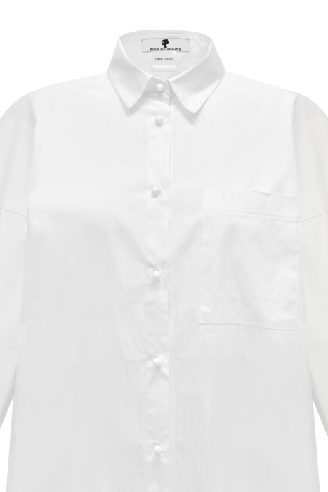 Рубашка - туника, блуза "Лэрри" белая, удлиненная