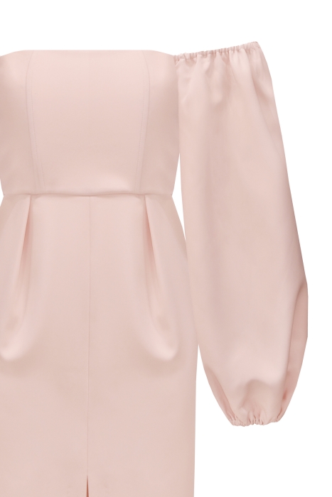 Платье "Милана" пудровое (розовое), миди