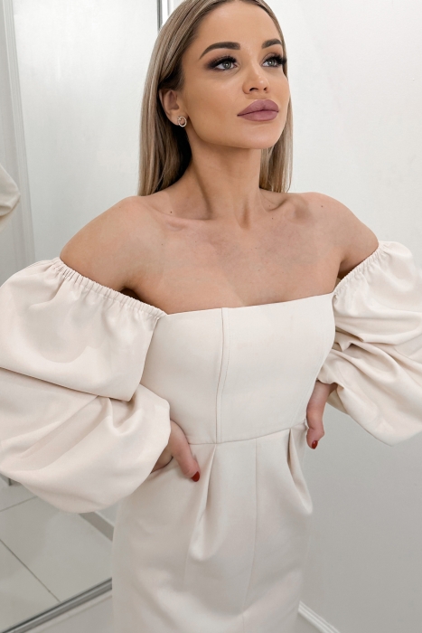 Платье "Милана" пудровое (розовое), миди