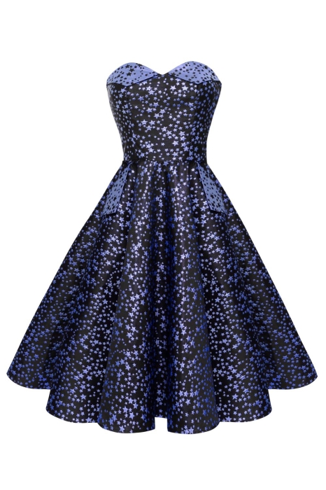 Платье "Фрейя" фиолетовое, жаккард звезды 