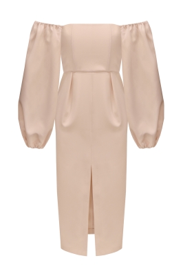 Платье "Милана" нюдовое, миди