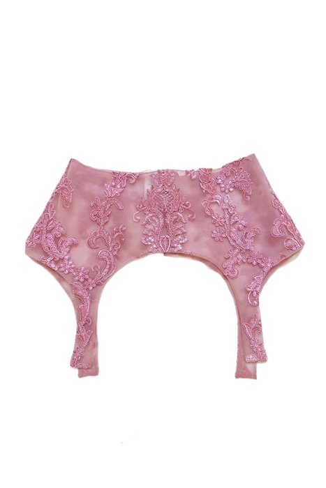 Пояс - корсет - баска, розовый, вышивка с пайетками