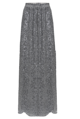 Юбка "Эрлайн" серая, серебристые пайетки (100 см)
