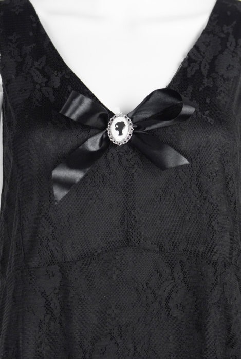 Платье " "Френни", макси, чёрное, на брителях, кружевное, с валаном