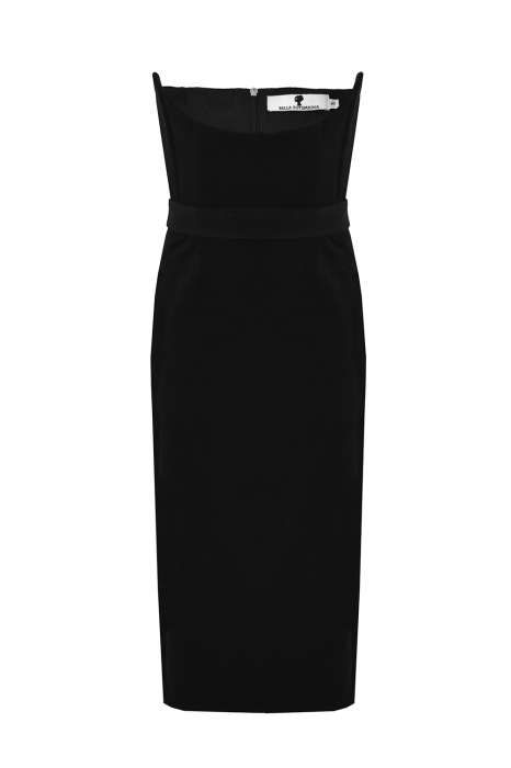 Юбка - корсет (сарафан) "Эверли" черная, бархат, миди