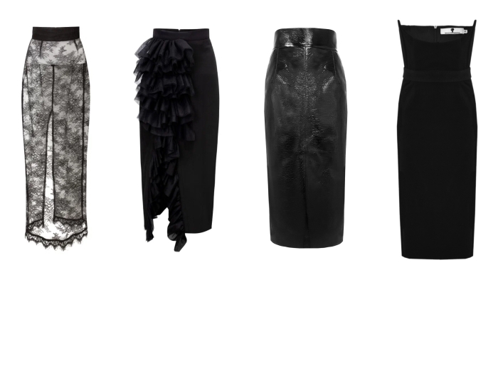 Юбка - корсет (сарафан) "Эверли" черная, бархат, миди