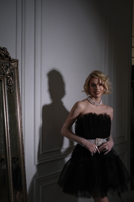 Платье "Аверилл" черное, фатин, мини