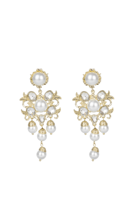 Серьги винтаж, обрамленный золотом жемчуг