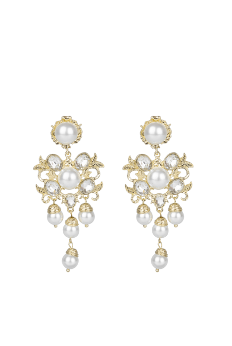 Серьги винтаж, обрамленный золотом жемчуг