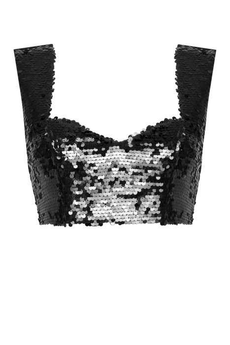 Топ "Эмбер" черный, пайетки 