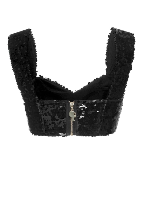 Топ "Эмбер" черный, пайетки 