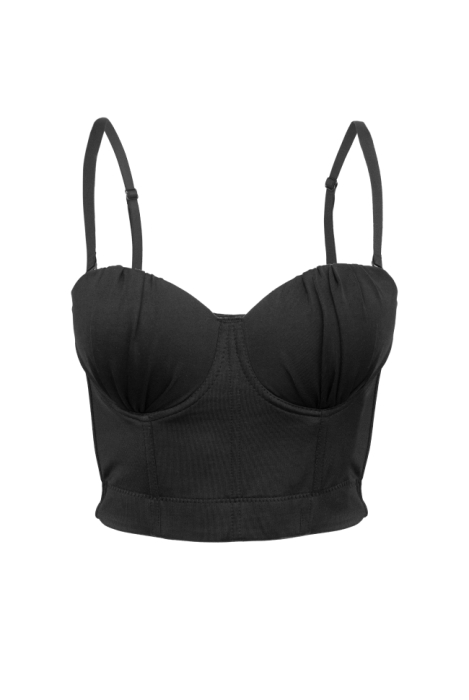 Топ - корсет "Бенита" черный атлас (шелк)