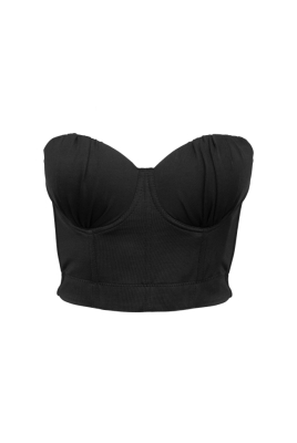 Топ - корсет "Бенита" черный атлас (шелк)