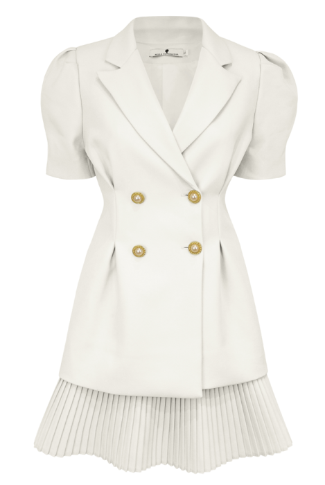 Пиджак - жакет "Брис" Белый, короткий рукав - фонарик