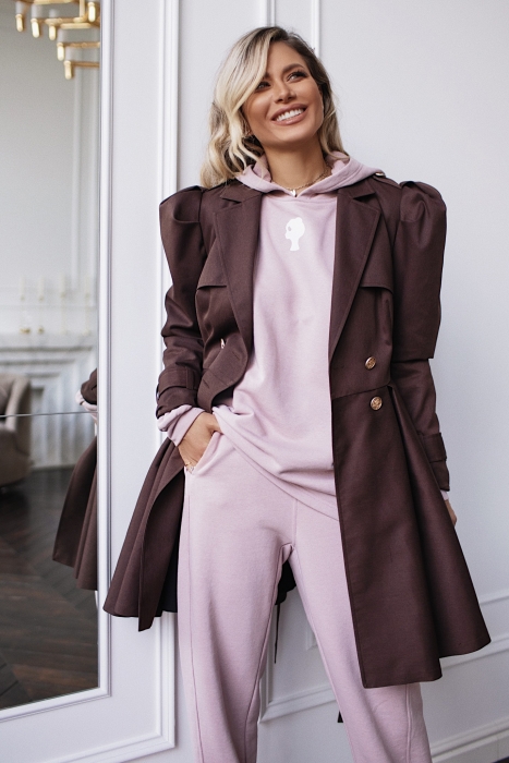 Худи "Эдисон" пудровое, удлиненное