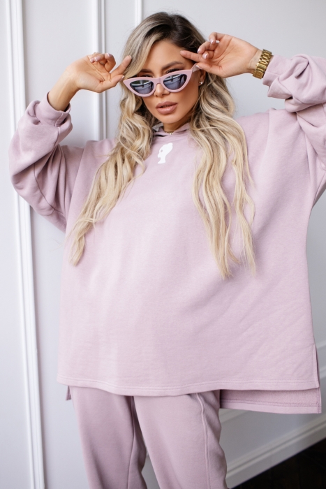 Худи "Эдисон" пудровое, удлиненное