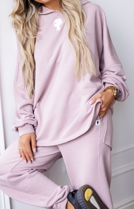 Худи "Эдисон" пудровое, удлиненное