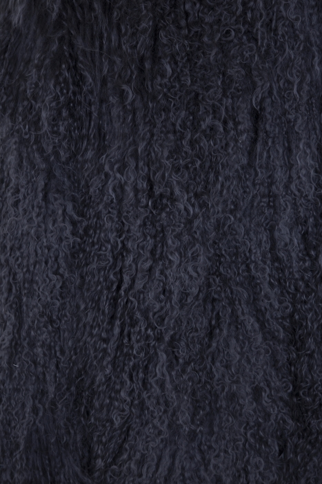 Шуба (полушубок) "Лорель" черная, мех лама (натуральный) 62 см.