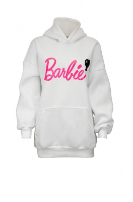 Худи "Barbie (Барби)" белый, розовый принт