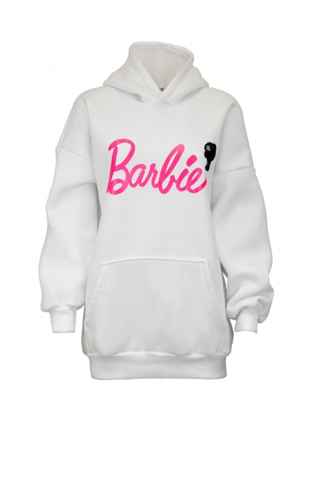 Худи "Barbie (Барби)" белый, розовый принт