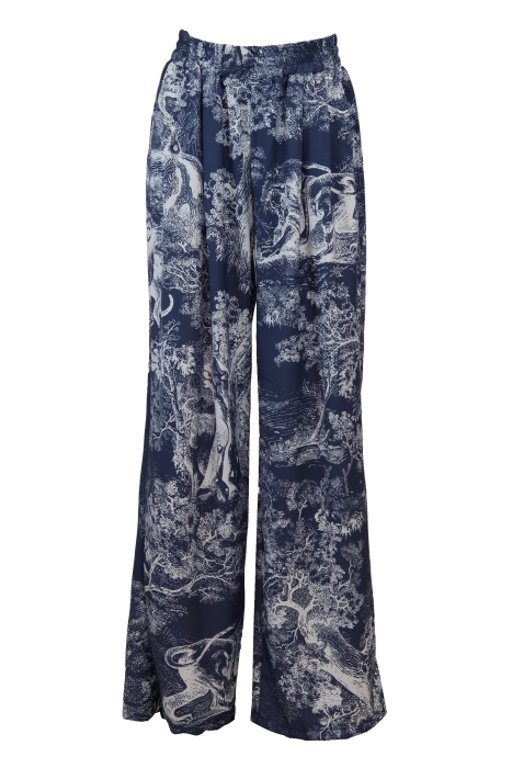 Костюм - пижама "Паскаль" молочный, графитовый принт "прованс", с поясом