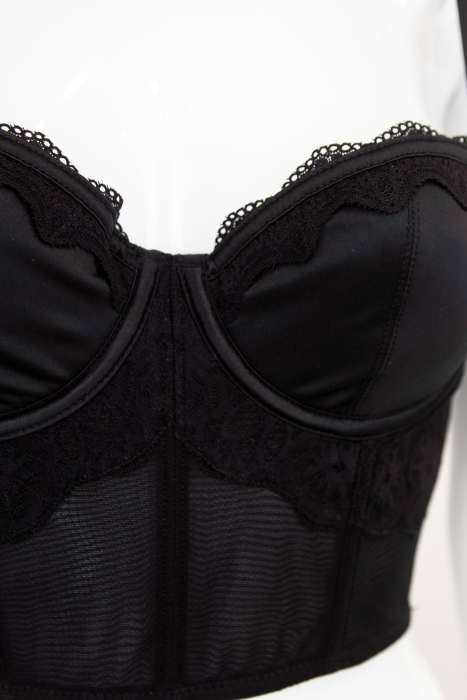 Топ - кроп - корсет "Алетейя" черный, с кружевом