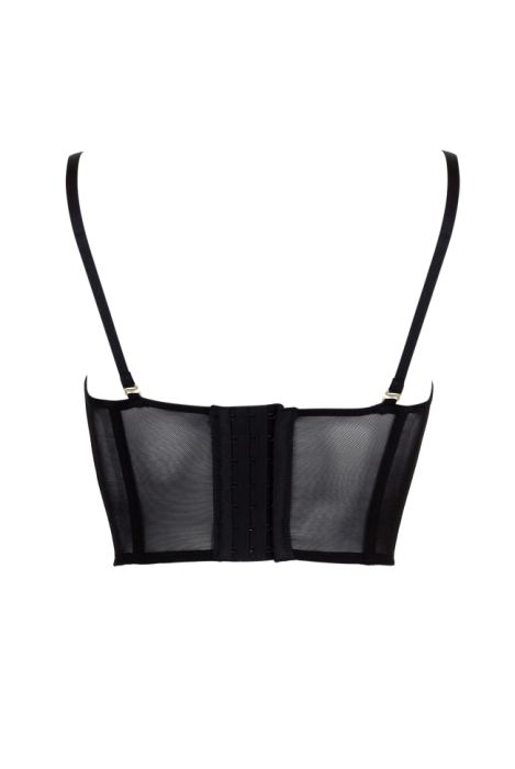 Топ - кроп - корсет "Алетейя" черный, с кружевом