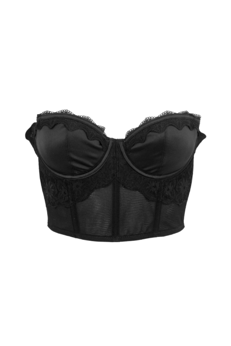 Топ - кроп - корсет "Алетейя" черный, с кружевом