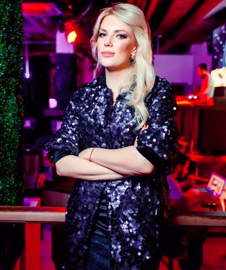 Кафтан "Рубен" синий, пайетки