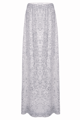 Юбка "Эрлайн" белая, серебристые пайетки (100 см)